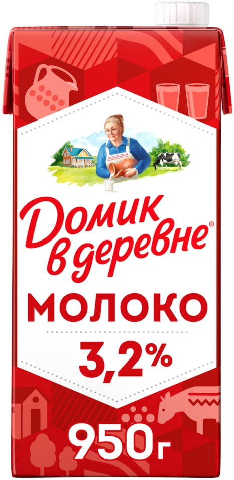 Ультрапастеризованное молоко  Перекресток Молоко Домик в деревне ультрапастеризованное 3.2% 950г