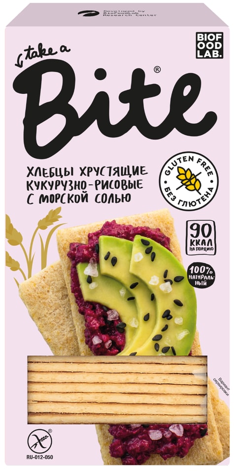 Хлебцы Take a Bite Кукурузно-рисовые с морской солью 150г