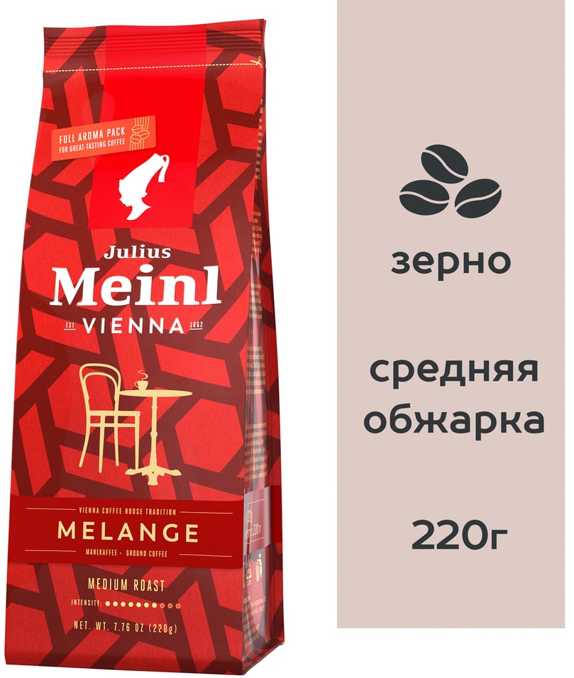 Кофе молотый Julius Meinl Melange Венская Коллекция 220г