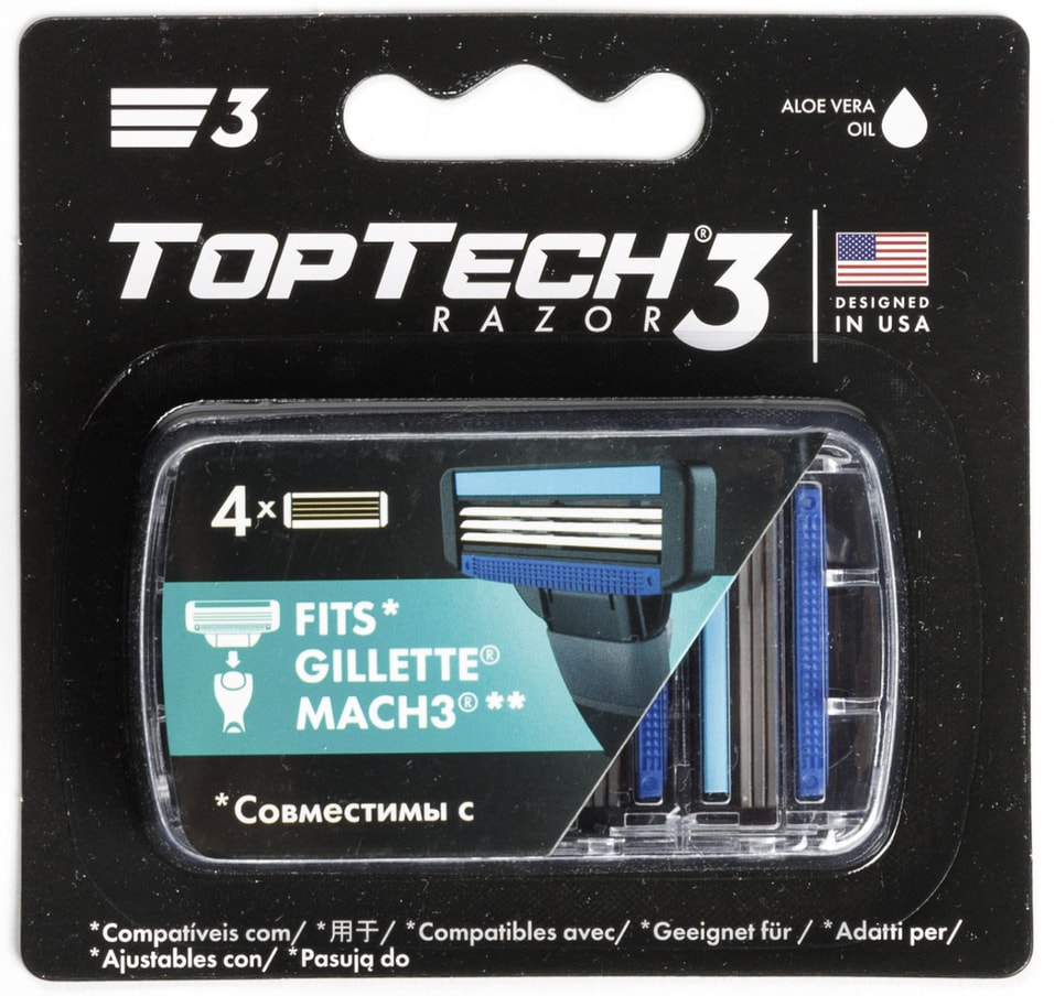 Кассеты для бритья TopTech Razor 3 4шт. Закажите онлайн!