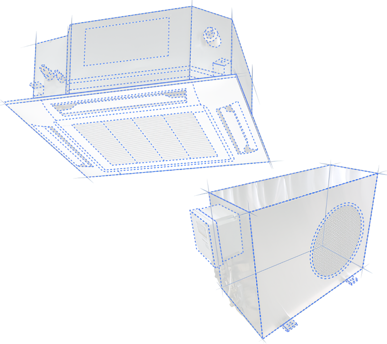 3.5 кВт - 12 BTU  MirCli Кассетный кондиционер VENTEX