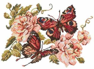 42-06 Пионы и бабочки