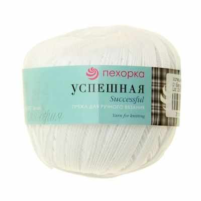 Пряжа Пехорка Успешная 220м Цвет.01 Белый