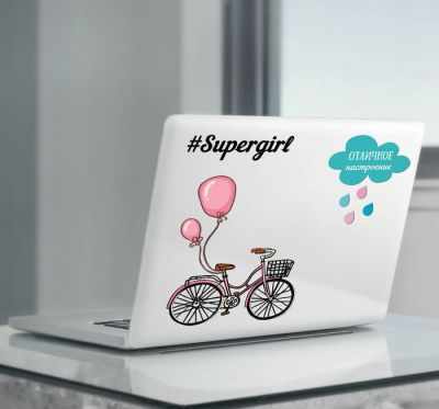 Интерьерные наклейки  Мир вышивки 1813883 Наклейки для ноутбуков Supergirl