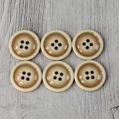  CRZ 0016 32 Пуговицы костюмные с проколами-1 №D085 светло-кремовый, 6 шт
