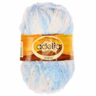 Пряжа Adelia Sofia 03 голубой/белый