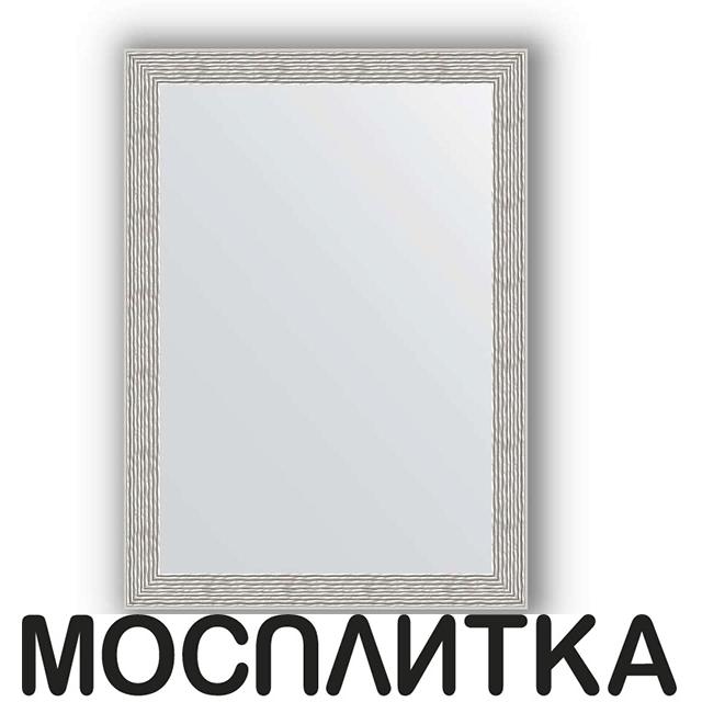 Мебель подвесная 40 см - 50 см  Мосплитка Сантехника Зеркало в багетной раме Evoform Definite BY 3038 51 x 71 см, волна алюминий