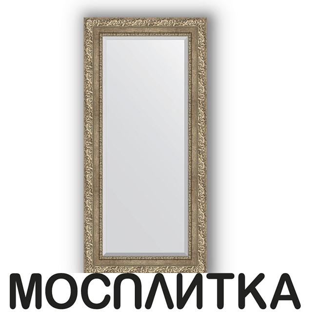   Мосплитка Сантехника Зеркало в багетной раме Evoform Exclusive BY 3487 55 x 115 см, виньетка античное серебро