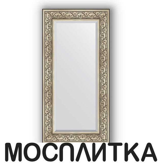 Зеркало в багетной раме Evoform Exclusive BY 3502 60 x 120 см, баРокко серебро