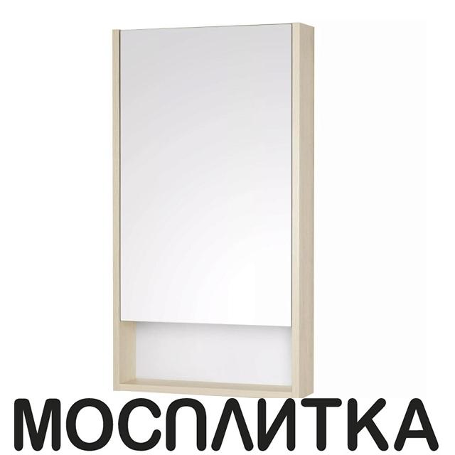 Зеркала и зеркальные шкафы до 50 см прямоугольные Зеркальный шкаф Aquaton Сканди 45 белый, дуб верона 1A252002SDB20