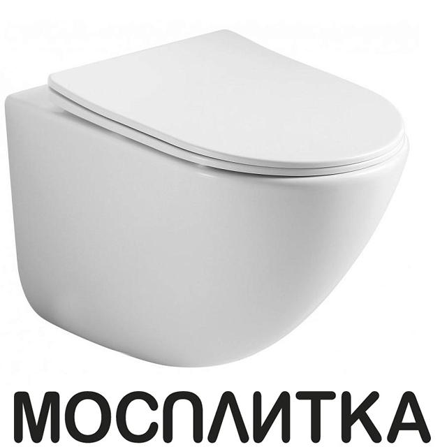 Подвесные унитазы  Мосплитка Сантехника Унитаз подвесной Ceramica Nova Mono Rimless CN1905 35 x 50 x 36 см безободковый с сиденьем Soft Close