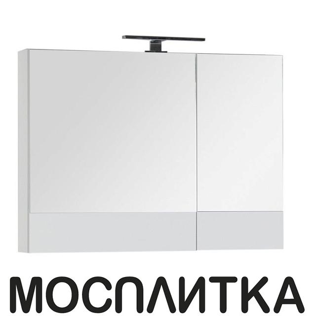 Цветные шкафы для ванной  Мосплитка Сантехника Зеркальный шкаф Aquanet Верона 90 белый