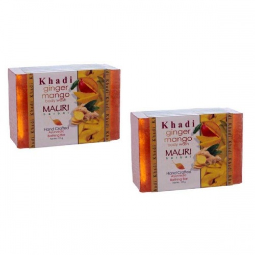 Мыло ручной работы с Манго и Имбирем (125 г), Ginger Mango Soap Ayurvedic Herbal Natural, произв. Khadi Mauri