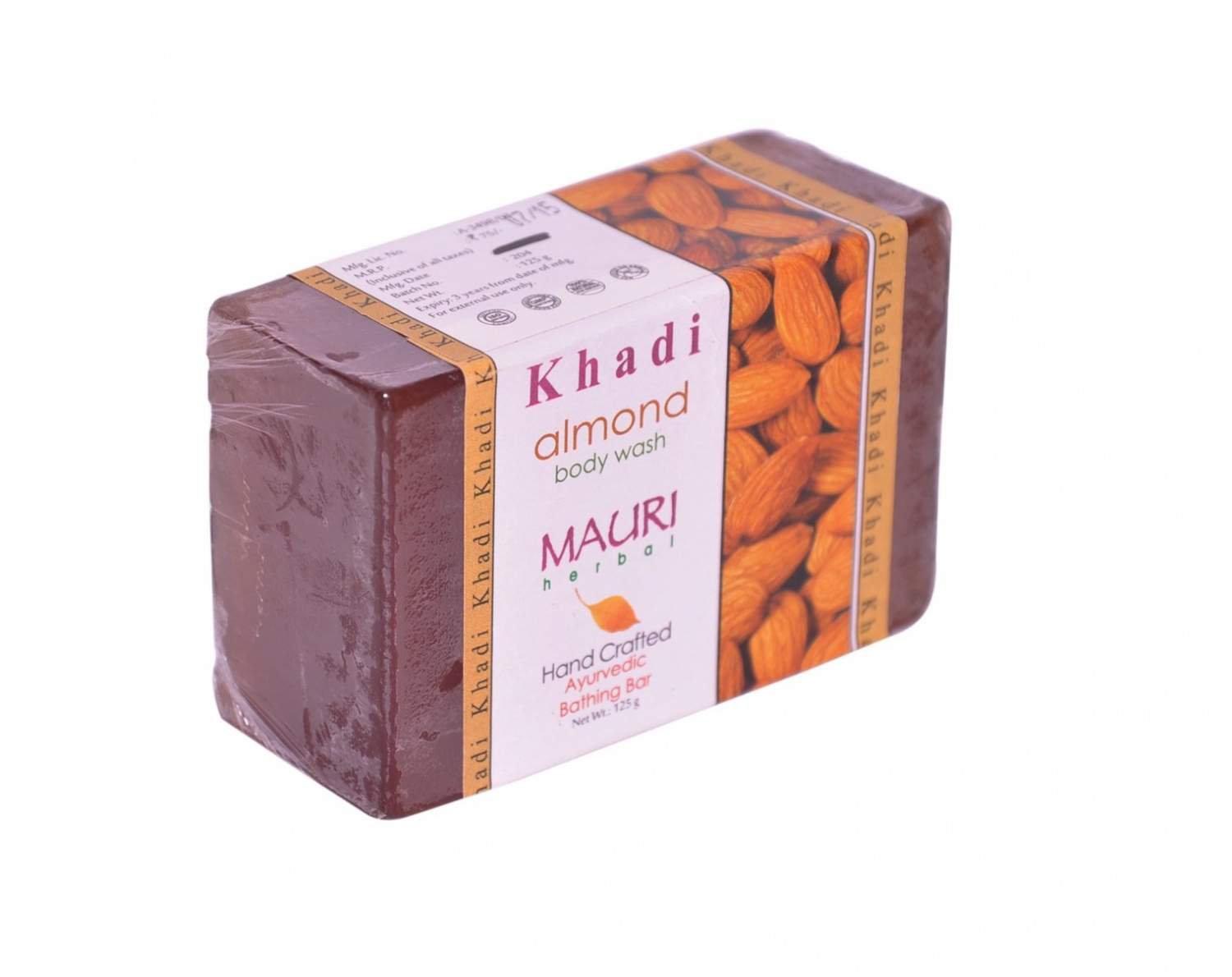 Мыло ручной работы с Миндалем (125 г), Almond Body Wash, произв. Khadi Mauri