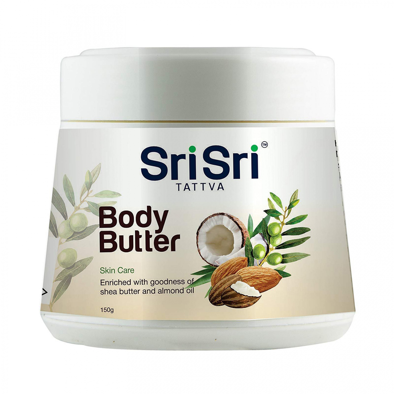 Натуральное масло для тела с Кокосом и Миндалем (150 г), Body Butter, произв. Sri Sri Tattva