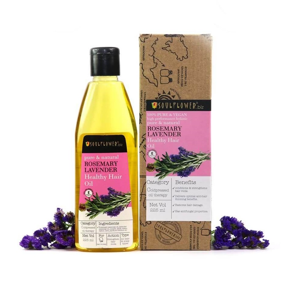   MyIndia Масло для волос с экстрактами Лаванды и Розмарина (225 мл), Rosemary Lavender Healthy Hair Oil, произв. Soulflower