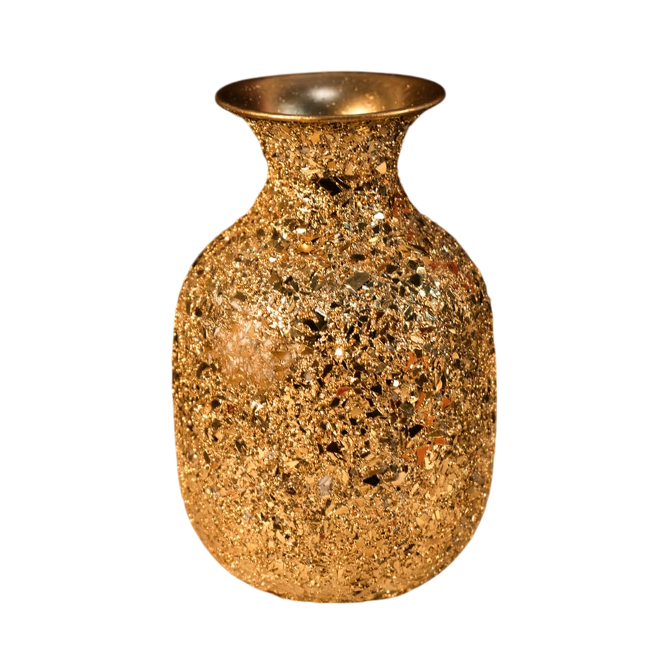 Ваза, Metallic Gold Oval Flower Vase, произв. Ekhasa