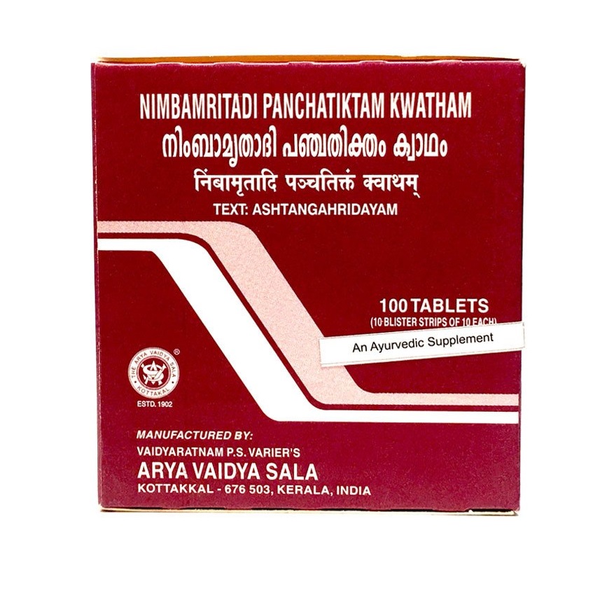 Нимбамритади Панчатиктам Кватхам (100 таб), Nimbamritadi Panchatiktam Kwatham, произв. Kottakkal Ayurveda