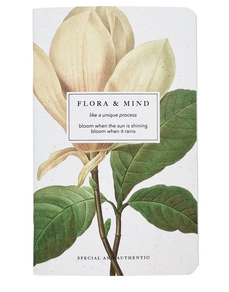 Планер недат. 32л 130*210 "Flora", магнолия, мягк.переплет, микротекстурирование, ламинация, скрепка, тиснение черной фольгой