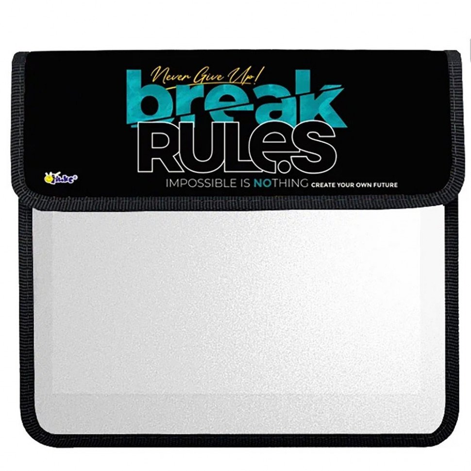 Папка для тетрадей А5 "Break rules" липучка, Оникс