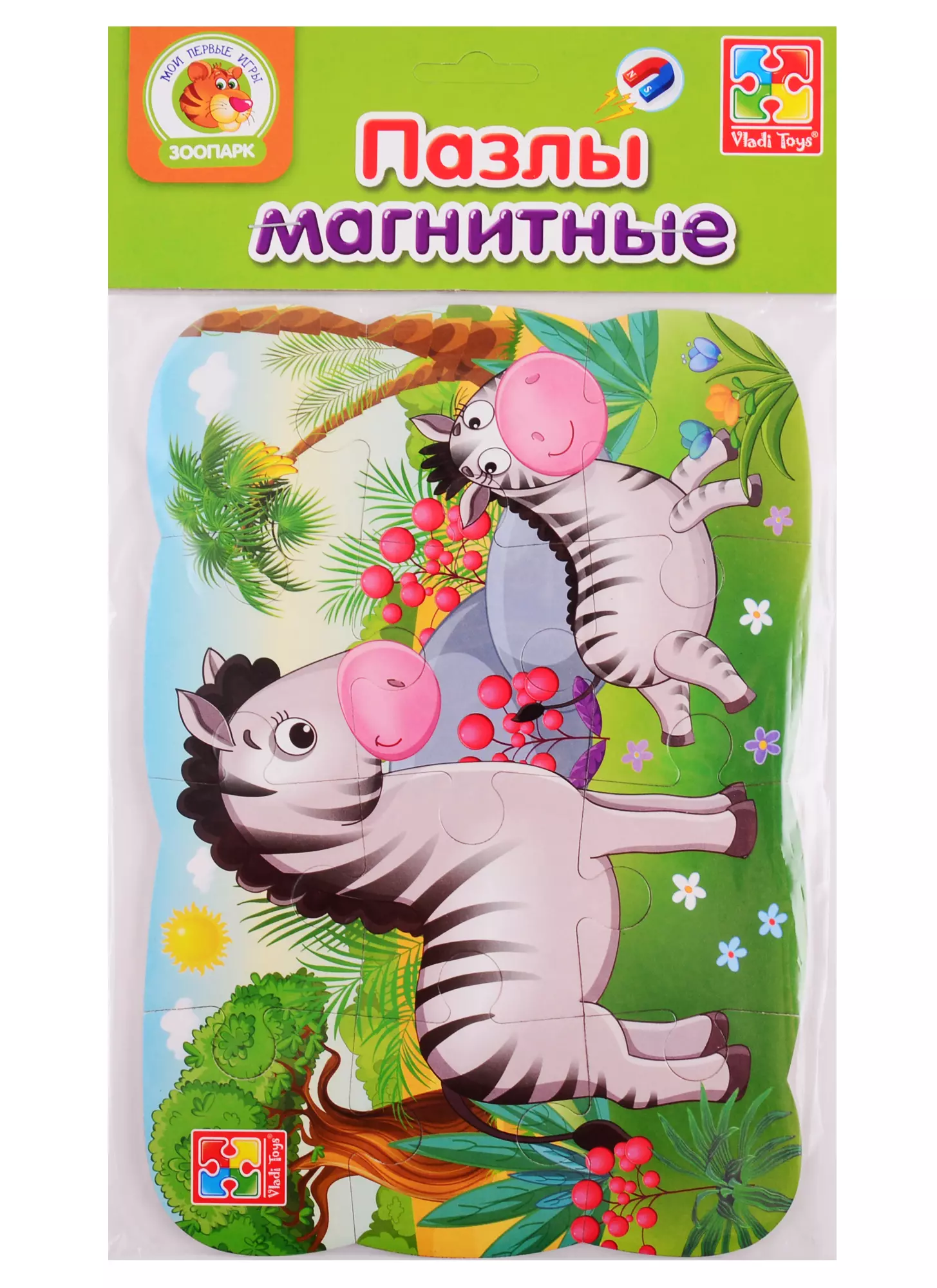 Пазлы на магните Vladi Toys Мои первые игры Зебра