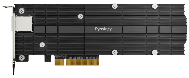 Сетевая карта и адаптер Synology M.2 SSD-NVME adapter M.2 22110/2280, 2 slots m.2 key , 10 Gigabit port RJ-45, PCIe 3.0 x8 adapter (FH bracket)' (E10M20-T1)