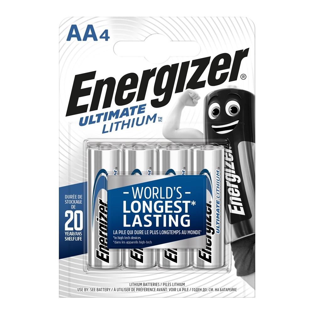 Батарейка Energizer Ultimate FR6 AA BL4 Lithium 1.5V (4/48) Energizer E301535300