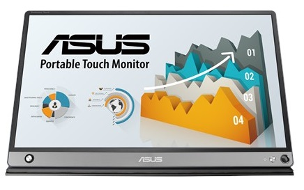 Монитор ASUS 15.6" MB16AMT Touch IPS USB-Portable Monitor, 1920x1080, 5ms, 250cd/m2, 700:1, 178°/178°, Micro HDMI, USB-C, 60Hz, колонки, ZenScreen pen, SmartCase, Compatible Thunderbolt 3, DarkGray, 90LM04S0- (MB16AMT)