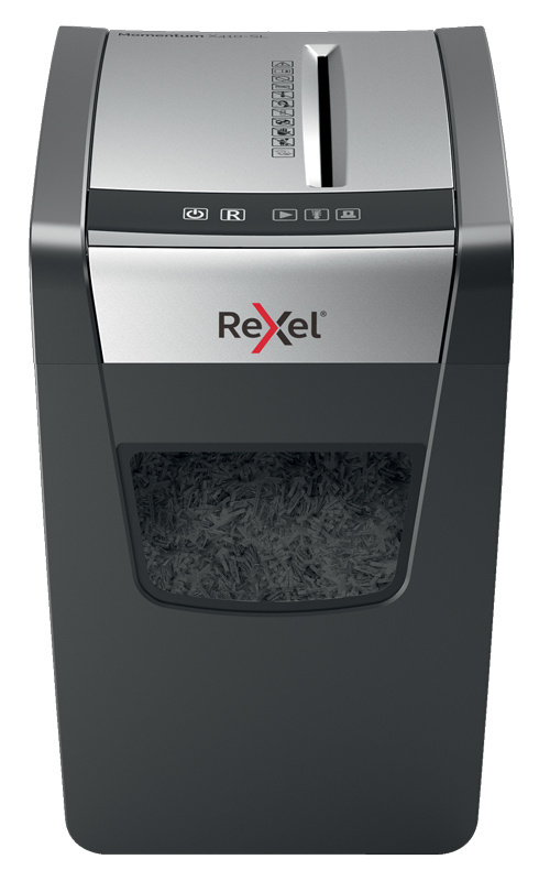 Шредеры (Уничтожители)  Неватека Шредер Rexel Momentum X410-SL (секр.P-4)/фрагменты/10лист./23лтр./скрепки/скобы