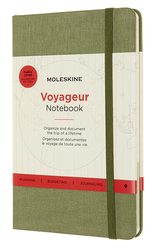 Блокнот Moleskine VOYAGEUR VN002K16 Medium 115x180мм обложка текстиль 208стр. нелинованный зеленый