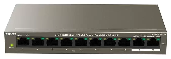 Коммутатор 8PORT 100M 8POE TEF1110P-8-102W TENDA