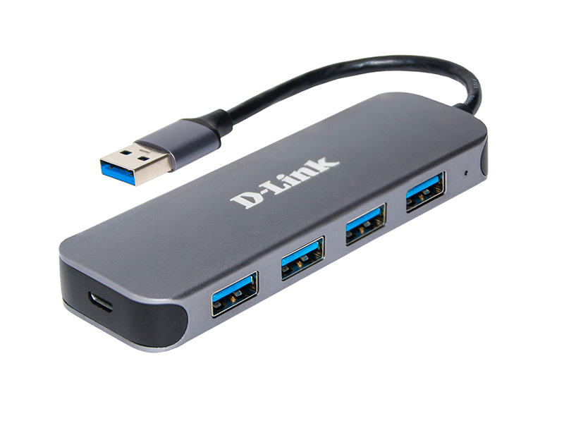 Разветвитель USB 3.0 D-Link DUB-1341 4порт. черный (DUB-1341/C2A)