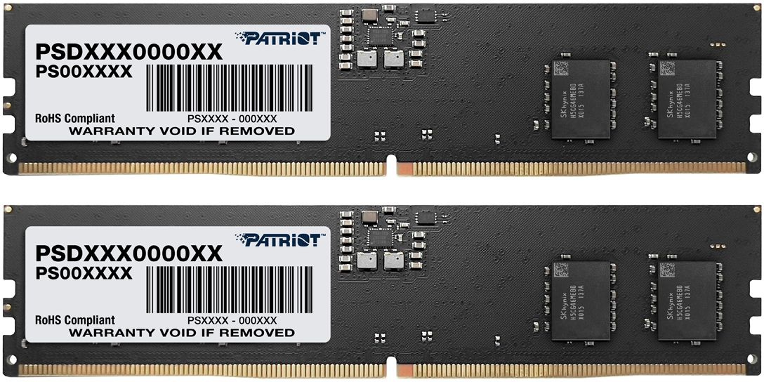  Память DDR5 2x8Gb 4800MHz Patriot PSD516G4800K Signature RTL PC5-38400 CL40 DIMM ECC 288-pin 1.1В