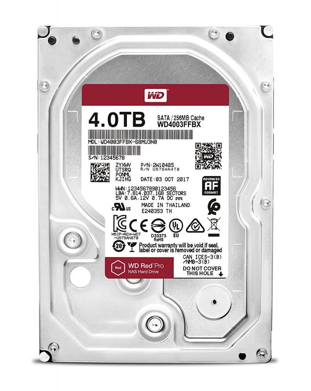   Неватека Жесткий диск WD Original SATA-III 4Tb WD4003FFBX NAS Red Pro (7200rpm) 256Mb 3.5"