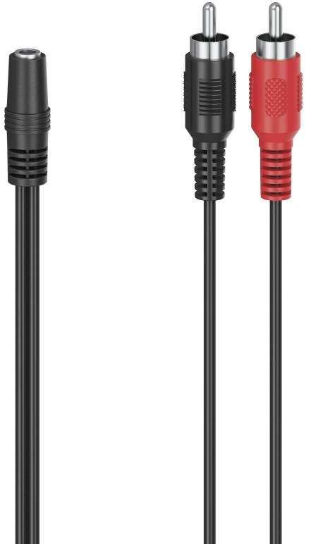 Адаптер Hama H-205186 00205186 Jack 6.3 (f) 2xRCA (m) 0.1м черный