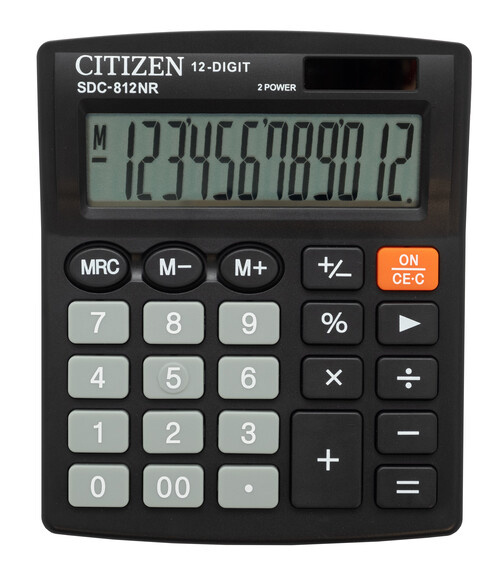  Калькулятор бухгалтерский Citizen SDC-812NR черный 12-разр.