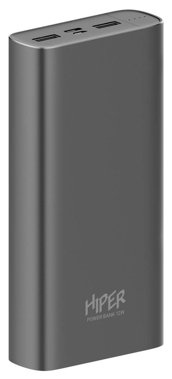 Мобильный аккумулятор Hiper Metal20K 20000mAh 2.4A 2xUSB темно-серый (METAL 20K SPACE GRAY)