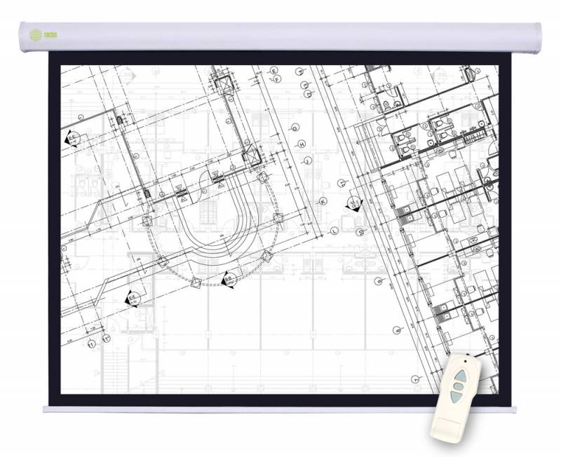   Неватека Экран Cactus 180x180см Motoscreen CS-PSM-180x180 1:1 настенно-потолочный рулонный (моторизованный привод)