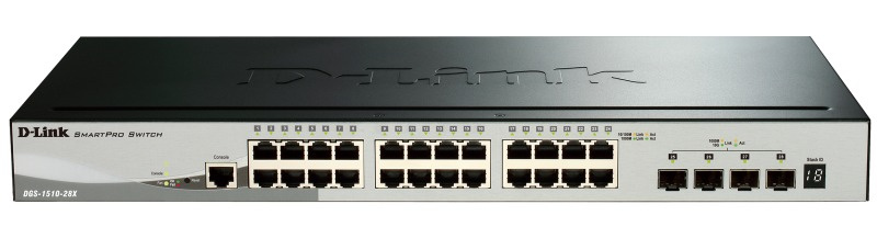 Коммутатор D-Link DGS-1510-28X 24G 4SFP+ настраиваемый