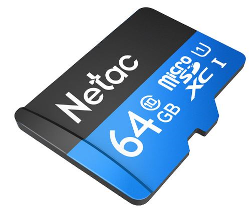 Карта памяти Netac MicroSD card P500 Standard 64GB, retail version w/SD adapter