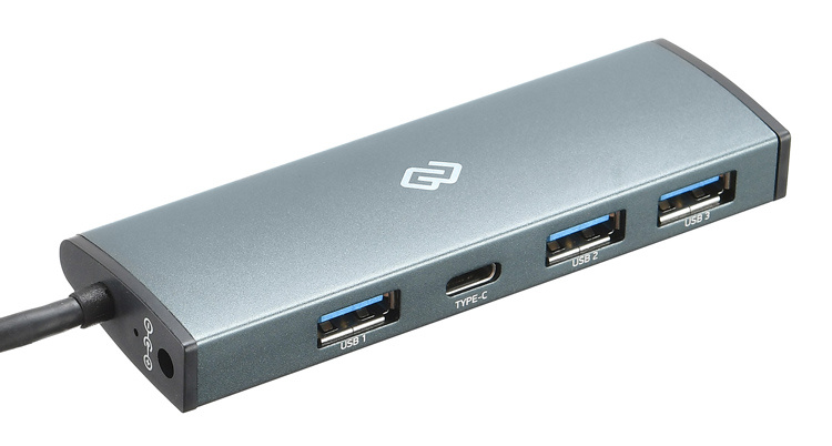 USB Hub Разветвитель USB-C Digma HUB-3U3.0С-UC-G 4порт. серый