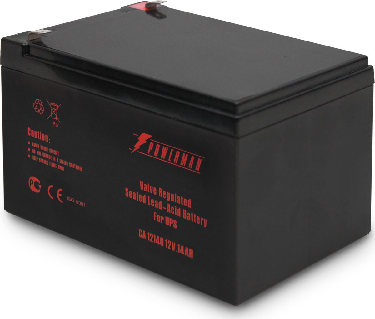 Батарея POWERMAN Battery CA12140, напряжение 12В, емкость 14Ач, макс. ток разряда 210А, макс. ток заряда4.2А, свинцово-кислотная типа AGM, тип клемм F2, Д/Ш/В 151/98/94, 4.2 кг. Powerman CA12140/UPS (POWERMAN Battery 12V/14AH)