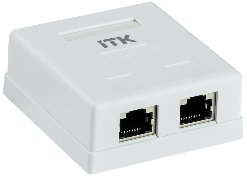 ITK Настенная инф. розетка RJ45 кат. 6 FTP 2-порт (CS2-1C06F-22)