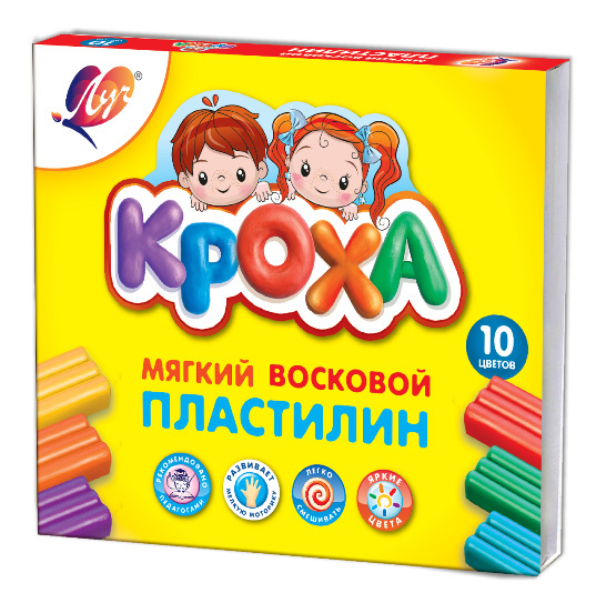 Пластилин Луч 12С 875-08 Кроха ассорти 12цв. 190гр. картон.кор.