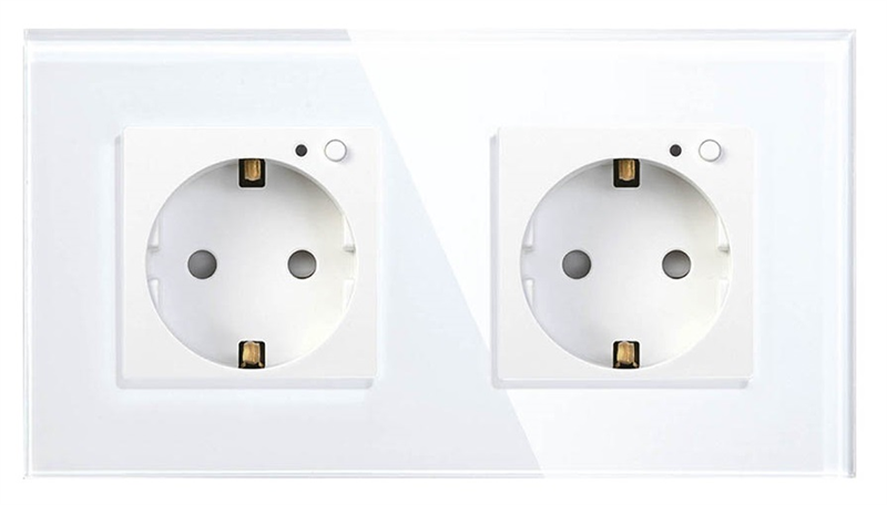 Умные розетки  Неватека HIPER Smart wall socket Duo/Умная встраиваемая розетка/2 модуля/Wi-Fi/AC 100-250В/10А/50-60 Гц/2500Вт IOT OUTLET W02 DUO (HDY-OW02)