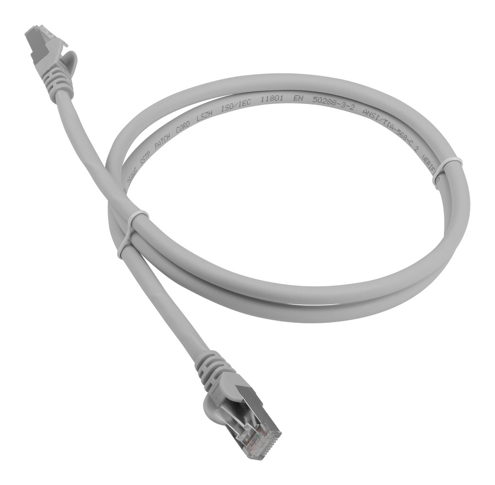 Патч-корд Lanmaster LAN-PC45/S6A-1.5-GY вилка RJ-45-вилка RJ-45 кат.6А 1.5м серый LSZH (уп.:1шт)