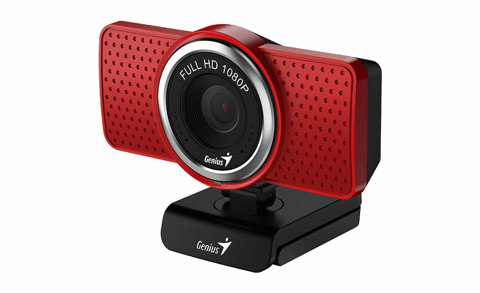 Веб-камера Genius ECam 8000 красная (Red) new package, 1080p Full HD, Mic, 360°, универсальное мониторное крепление, гнездо для штатива