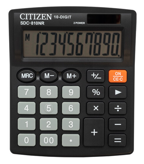  Калькулятор бухгалтерский Citizen SDC-810NR черный 10-разр.