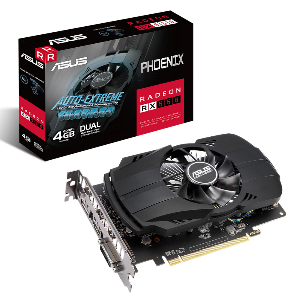   Неватека Видеокарта ASUS Aero AMD RX 550 4096 6000 128 RTL [90YV0AG7-M0NA00]