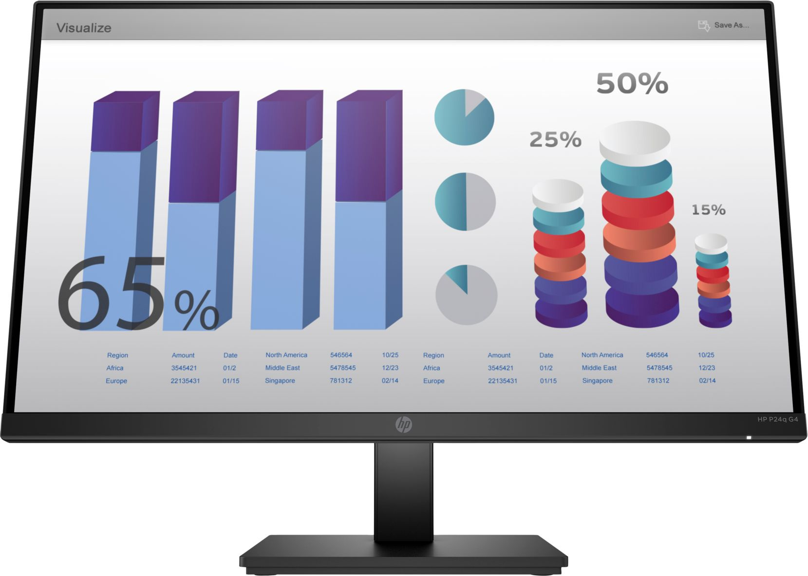 Монитор HP 23.8" P24q G4 черный IPS 5ms 16:9 1000:1 250cd Ultra HD 2K (1440p)